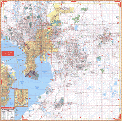 City Of Tampa Boundary Map Tampa Hillsborough County Florida Wall Map