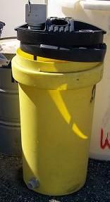 Poly Tanks: Used 45 gallon flat bottom poly storage tank