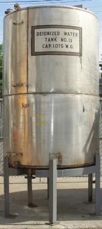 Stainless Steel Tanks: Used 1075 gallon sloped bottom stainless steel tank