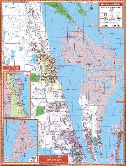 Brevard Zip Code Map Brevard County, (North) Florida Wall Map