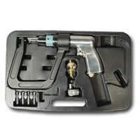 Air Spot Drill Kit Features and Benefits: 2 speed Adjustable depth stop which allows you to drill out just the spot weld and not the panel beneath Drills out the entire spot weld, eliminating the need for grinding Kit Includes: 1 -Air Spot weld drill 1 -5.5in. Deep clamp (Bigger and Better) 4 -Drill bits (2-8mm, 2-6.5mm) 1 -End line oilier (3000) 1 -3 Way swivel (3SB10) 1 -Plastic blow molded case Specifications: Drill bit size chuck cap: 5|16in. Free speed: 2,000RPM Overall length: 8-3|4in. (222mm) Air inlet thread NPT: 1|4in. Air hose I.D. Size: 3|8in. (10mm) Avg. air consumption: 4cfm Air pressure: 90-120PSI Manufacturer: Astro Pneumatic