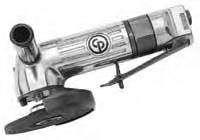 Features and Benefits: Aluminum alloy housing is rugged yet lightweight for maximum operator comfort Spiral bevel gearing in angle head provides extended life and smooth low vibration Powerful .6 hp high performance motor for fast, efficient grinding in tight quarters Removable dead handle allows access to tight quarter work Applications: weld preparation and smoothing; rust removal; deburring and blending of steel, cast iron, and aluminum Free speed: 12000 rpm Manufacturer: Chicago Pneumatic