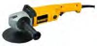 Features and Benefits Powerful, 7.0 Amp, 120V AC|DC, all ball-bearing motor for long life Variable speed lets you adjust the speed for different materials and applications Heat-treated, precision-cut gears for smooth operation External brush caps for easy servicing Spindle lock for easy pad changing Specifications: Amp rating (120V AC|DC) 7.0 Max. power output (Watts) 700 Spindle thread 5|8in.-11 No-load RPM 0-1,750 Tool length 15.9in. Tool weight: 8.0 lbs. Manufacturer: Dewalt