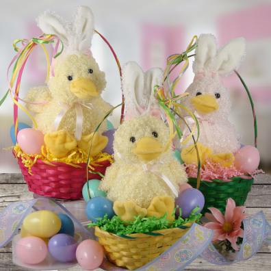 Easter Chick with Easter Eggs