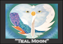 Spirit Art Teal Moon by JD Aricchi