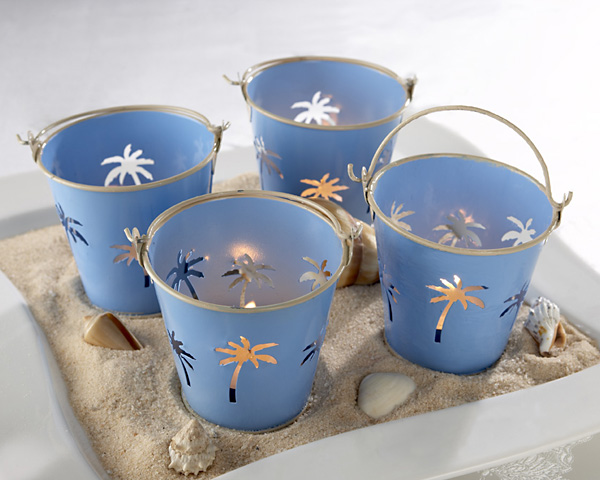 Palm Breezes Beach Pail Tealight Holder