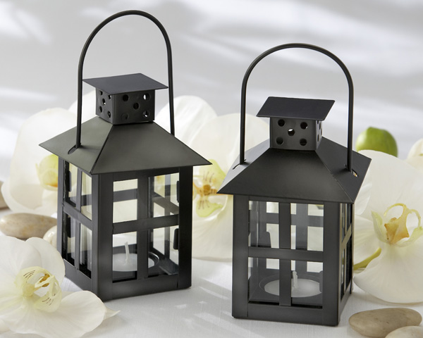 Luminous Black Mini-Lantern Tea Light Holder 