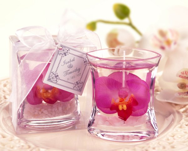 Pink or White Orchid Gel Candle