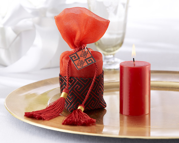 Chinese Tapestry Candle Favor