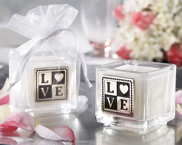 LOVE Engraved votive Candle Favor