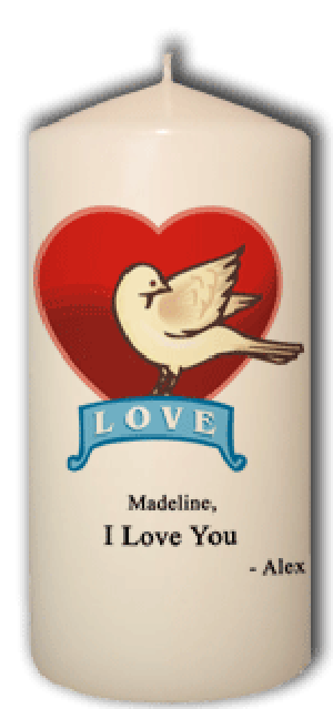 Heart with Dove Candle