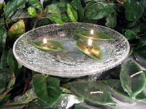 Small leaf floating candles