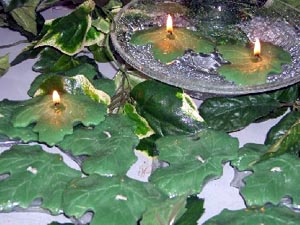 Maple leaf floating candles