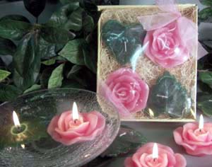 Pink Roses & Leaves Gift Set 
