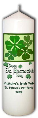 Personalized St Patrick's Day Candles