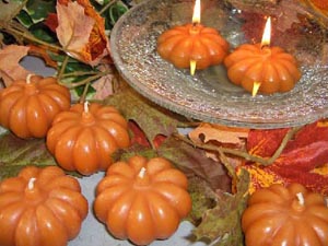 Pumpkin floating candles