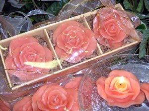 3 Pack Rose Floating Candles