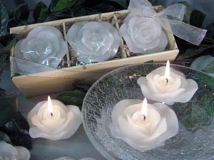 3 Pack Rose Floating Candles