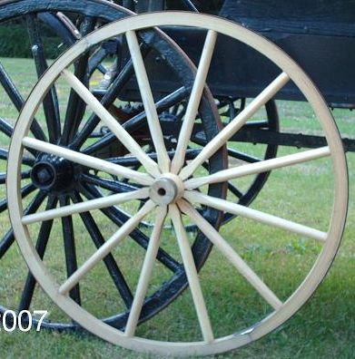 38 x 1 inch Steam Bent Hickory Wood Western Wagon Wheel - Amish Handcrafted