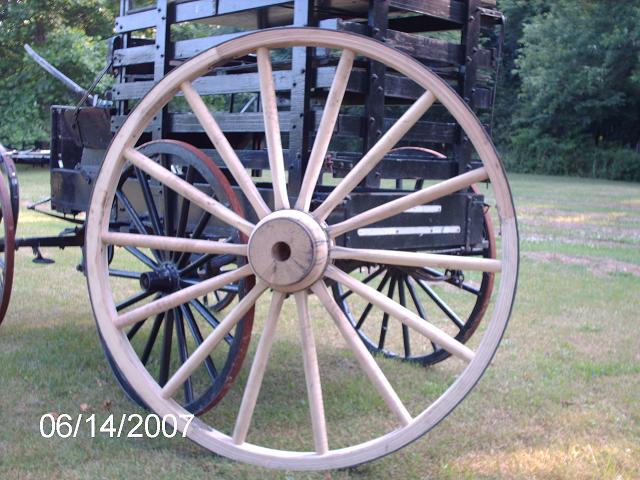 60 Inch x 3 Inch - 5 foot x 3 inch - steam bent hickory wood western wagon wheel with huge wooden oak hub - perfect for wagon wheel chandelier
