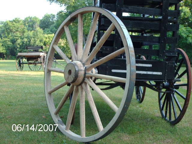 3 inch wide tire rim by 5 foot tall hickory wood wagon wheel with wooden oak hub - perfect for home and garden decor