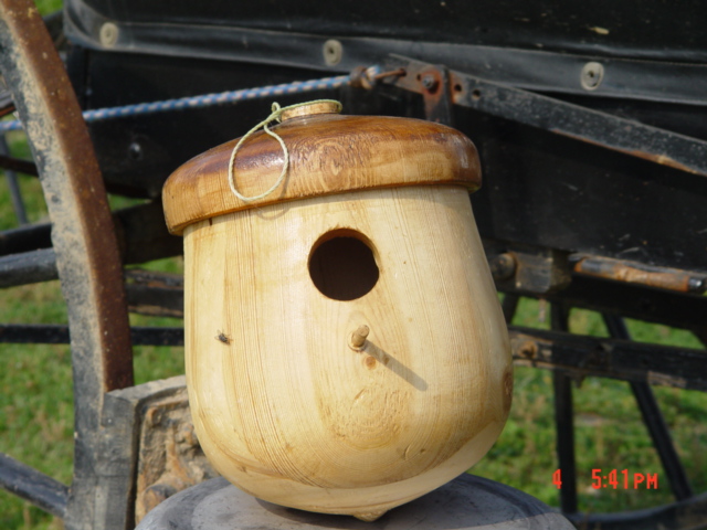 Unique Amish Handmade Country Collectible Home and Garden Solid Acorn Bird House