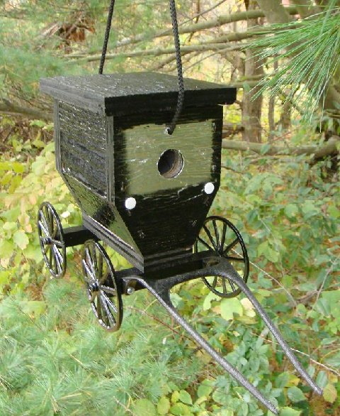 Amish Crafted Buggy Bird House with cast aluminum wheels and shafts