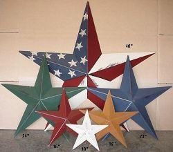 Amish Country Metal Tin Barn Stars - Rustic Primitive Decor