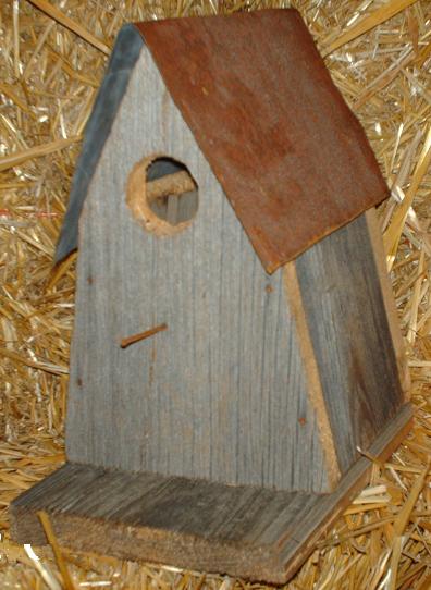 Amish Country Collectible Handmade Primitive Rustic Country Decor A-Frame Barnwood Bird House