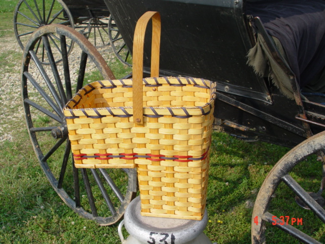 Amish Country Collectible Handmade Large Country Stair Step Basket to Fit Primitive Rustic Decorations