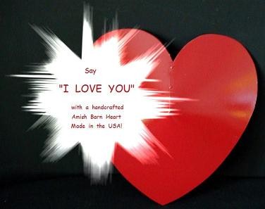 Handcrafted Amish Metal Tin Barn Heart - Great for Valentines Day!