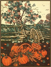 Fall Harvest Scenic Blanket
