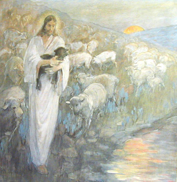 Rescue of the Lost Lamb by Minerva Teichert