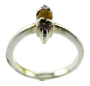 Sterling 925 Silver Amethyst and Citrine Ring DSR20493
