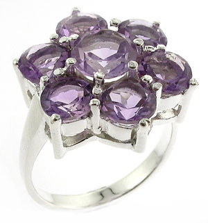 Sterling 925 Silver Amethyst Ring ESR2712