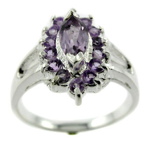 Sterling 925 Silver Amethyst Ring DSR23455