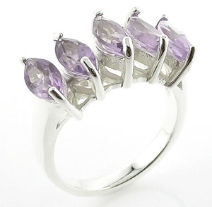 Sterling 925 Silver Amethyst Ring DSR5157