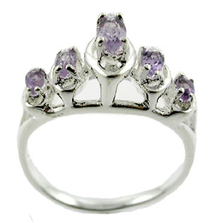 Sterling 925 Silver Amethyst Ring ESR23546