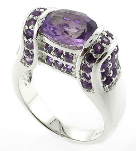 Sterling 925 Silver Amethyst Ring ESR2778