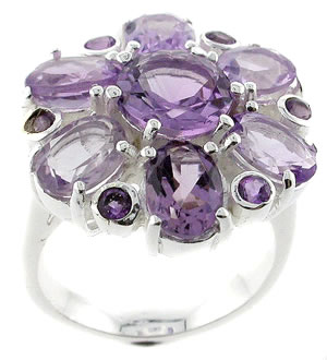 Sterling 925 Silver Amethyst Ring ESR3015