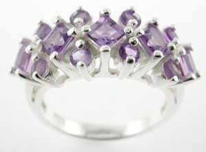 Sterling 925 Silver Amethyst Ring ESR3040