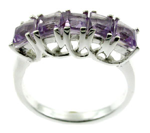 Sterling 925 Silver Amethyst Ring ESR3063