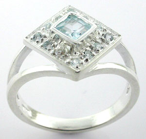 Sterling 925 Silver Blue Topaz Ring DSR23050