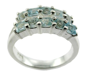 Sterling 925 Silver Blue Topaz Ring ESR1593