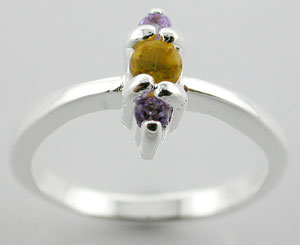 Sterling 925 Silver Citrine and Amethyst Ring ESR20493