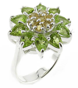Sterling 925 Silver Citrine and Peridot Ring DSR23890