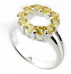 Sterling 925 Silver Citrine Ring DSR16683