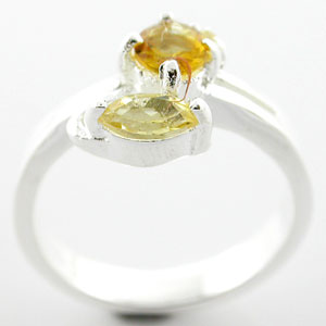 Sterling 925 Silver Citrine Ring DSR20499