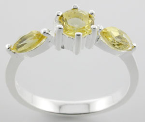 Sterling 925 Silver Citrine Ring DSR23571