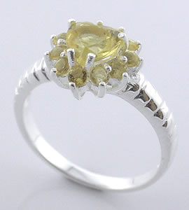 Sterling 925 Silver Citrine Ring DSR23587